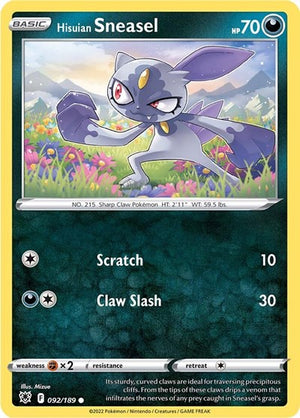 Pokemon TCG - SWSH10: Astral Radiance - Hisuian Sneasel - 092/189 - Reverse Holofoil