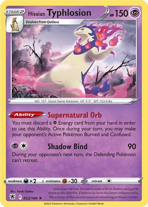 Pokemon TCG - SWSH10: Astral Radiance - Hisuian Typhlosion - 052/189 - Reverse Holofoil
