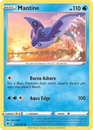 Pokemon TCG - SWSH10: Astral Radiance - Mantine - 034/189 - Reverse Holofoil