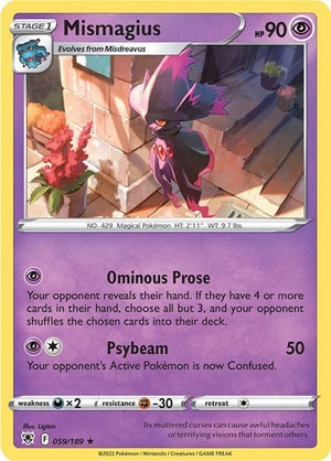 Pokemon TCG - SWSH10: Astral Radiance - Mismagius - 059/189 - Reverse Holofoil