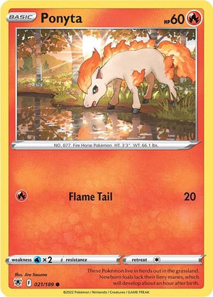 Pokemon TCG - SWSH10: Astral Radiance - Ponyta - 021/189 - Reverse Holofoil