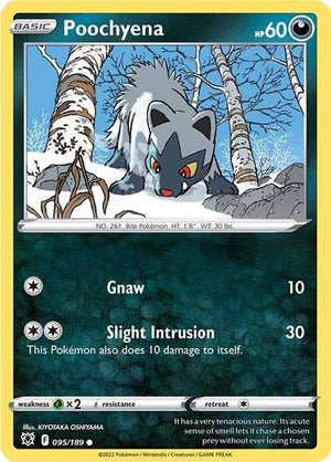 Pokemon TCG - SWSH10: Astral Radiance - Poochyena - 095/189 - Reverse Holofoil