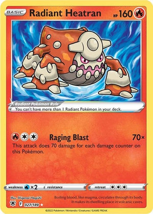 Pokemon TCG - SWSH10: Astral Radiance - Radiant Heatran - 027/189 - Holofoil
