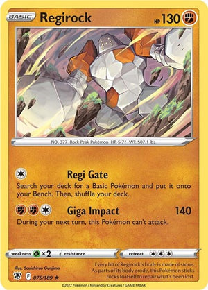 Pokemon TCG - SWSH10: Astral Radiance - Regirock - 075/189 - Reverse Holofoil