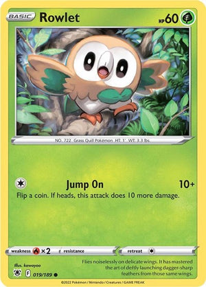 Pokemon TCG - SWSH10: Astral Radiance - Rowlet - 019/189