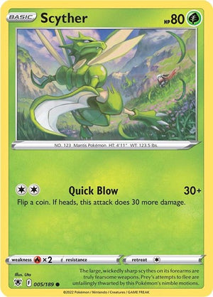 Pokemon TCG - SWSH10: Astral Radiance - Scyther - 005/189 - Reverse Holofoil