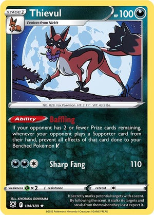Pokemon TCG - SWSH10: Astral Radiance - Thievul - 104/189 - Reverse Holofoil