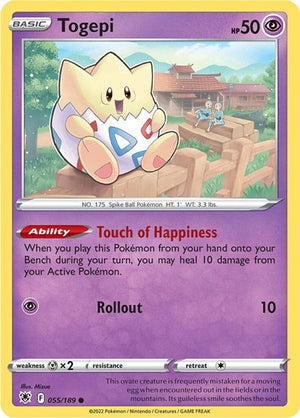 Pokemon TCG - SWSH10: Astral Radiance - Togepi - 055/189 - Reverse Holofoil