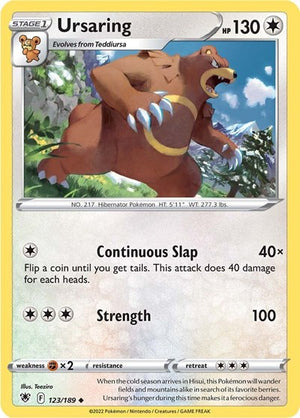 Pokemon TCG - SWSH10: Astral Radiance - Ursaring - 123/189 - Reverse Holofoil