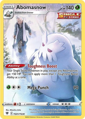 Pokemon TCG - SWSH10: Astral Radiance Trainer Gallery - Abomasnow - TG01/TG30 - Holofoil
