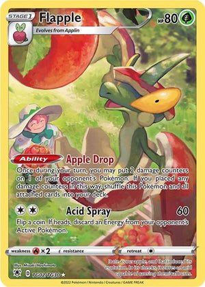 Pokemon TCG - SWSH10: Astral Radiance Trainer Gallery - Flapple - TG02/TG30 - Holofoil