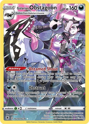 Pokemon TCG - SWSH10: Astral Radiance Trainer Gallery - Galarian Obstagoon - TG10/TG30 - Holofoil
