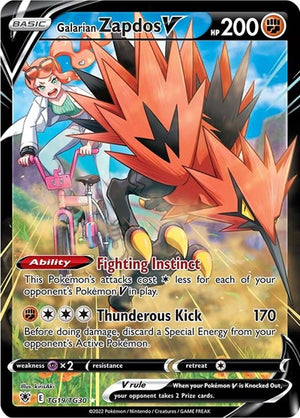 Pokemon TCG - SWSH10: Astral Radiance Trainer Gallery - Galarian Zapdos V - TG19/TG30 - Holofoil