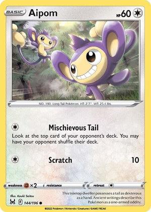 Pokemon TCG - SWSH11: Lost Origin - Aipom - 144/196
