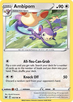 Pokemon TCG - SWSH11: Lost Origin - Ambipom - 145/196 - Reverse Holofoil