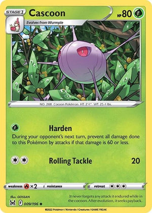 Pokemon TCG - SWSH11: Lost Origin - Cascoon - 009/196
