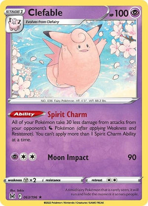 Pokemon TCG - SWSH11: Lost Origin - Clefable - 063/196