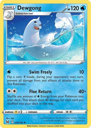 Pokemon TCG - SWSH11: Lost Origin - Dewgong - 034/196