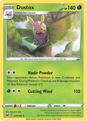 Pokemon TCG - SWSH11: Lost Origin - Dustox - 010/196 - Reverse Holofoil