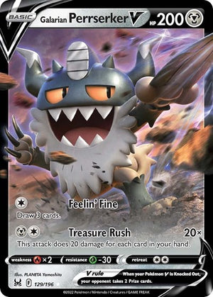 Pokemon TCG - SWSH11: Lost Origin - Galarian Perrserker V - 129/196 - Holofoil