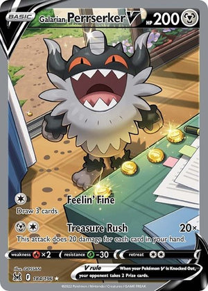 Pokemon TCG - SWSH11: Lost Origin - Galarian Perrserker V - 184/196 - Holofoil