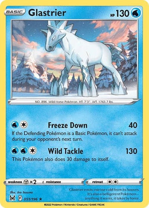 Pokemon TCG - SWSH11: Lost Origin - Glastrier - 051/196 - Holofoil