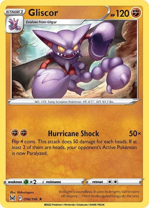 Pokemon TCG - SWSH11: Lost Origin - Gliscor - 096/196 - Reverse Holofoil