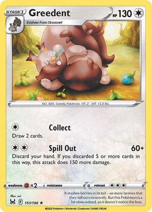 Pokemon TCG - SWSH11: Lost Origin - Greedent - 151/196
