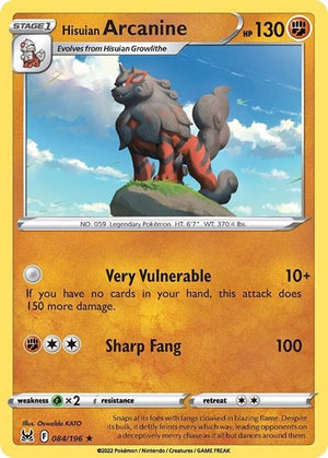 Pokemon TCG - SWSH11: Lost Origin - Hisuian Arcanine - 084/196 - Reverse Holofoil
