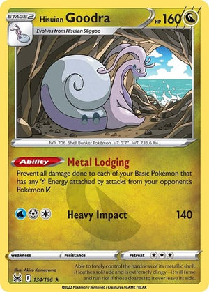 Pokemon TCG - SWSH11: Lost Origin - Hisuian Goodra - 134/196 - Reverse Holofoil