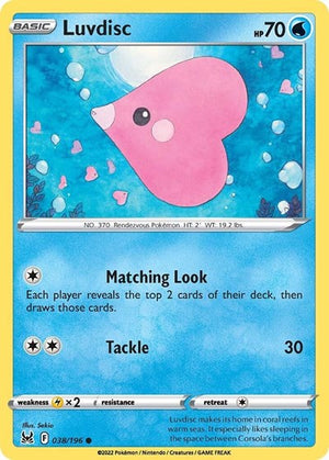 Pokemon TCG - SWSH11: Lost Origin - Luvdisc - 038/196 - Reverse Holofoil