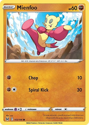 Pokemon TCG - SWSH11: Lost Origin - Mienfoo - 103/196