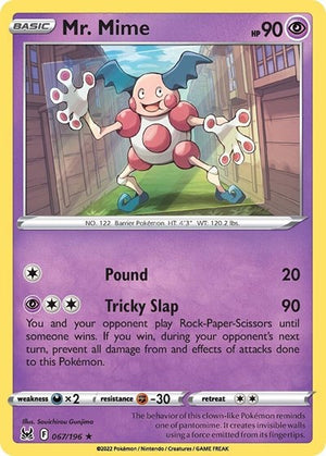 Pokemon TCG - SWSH11: Lost Origin - Mr. Mime - 067/196 - Reverse Holofoil