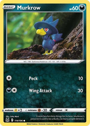 Pokemon TCG - SWSH11: Lost Origin - Murkrow - 114/196