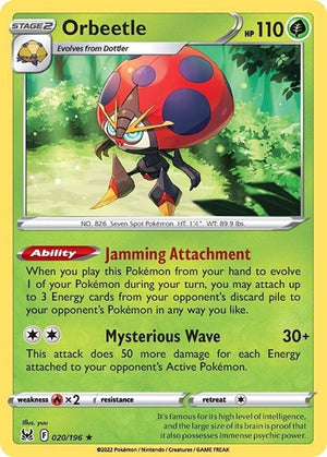 Pokemon TCG - SWSH11: Lost Origin - Orbeetle - 020/196 - Reverse Holofoil