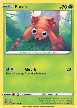 Pokemon TCG - SWSH11: Lost Origin - Paras - 004/196