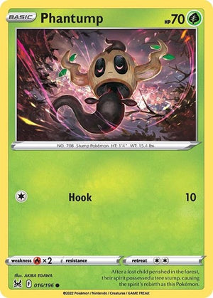 Pokemon TCG - SWSH11: Lost Origin - Phantump - 016/196 - Reverse Holofoil