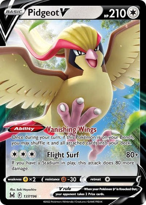 Pokemon TCG - SWSH11: Lost Origin - Pidgeot V - 137/196 - Holofoil