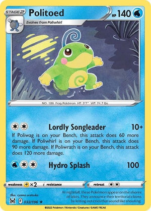 Pokemon TCG - SWSH11: Lost Origin - Politoed - 032/196