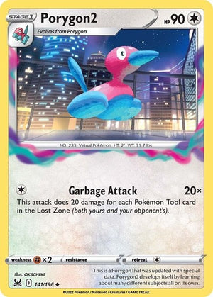 Pokemon TCG - SWSH11: Lost Origin - Porygon2 - 141/196 - Reverse Holofoil