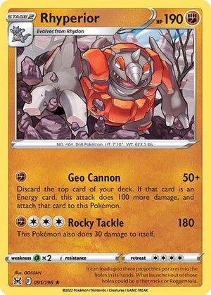 Pokemon TCG - SWSH11: Lost Origin - Rhyperior - 091/196
