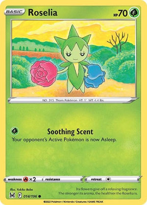 Pokemon TCG - SWSH11: Lost Origin - Roselia - 014/196 - Reverse Holofoil