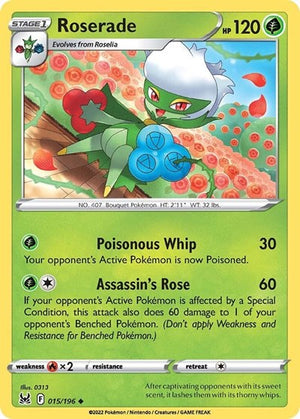 Pokemon TCG - SWSH11: Lost Origin - Roserade - 015/196 - Reverse Holofoil