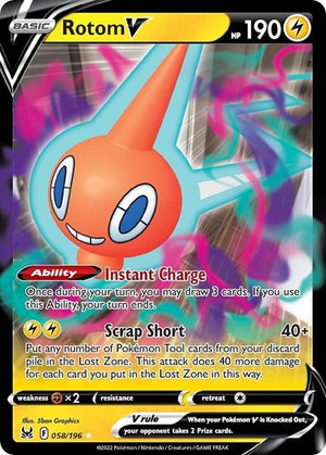 Pokemon TCG - SWSH11: Lost Origin - Rotom V - 058/196 - Holofoil