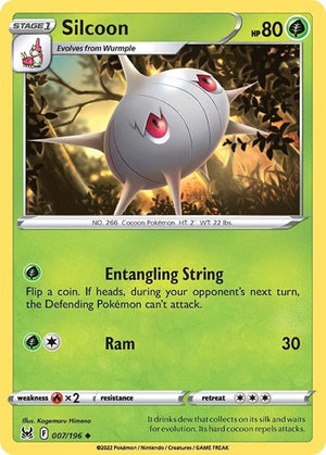 Pokemon TCG - SWSH11: Lost Origin - Silcoon - 007/196 - Reverse Holofoil