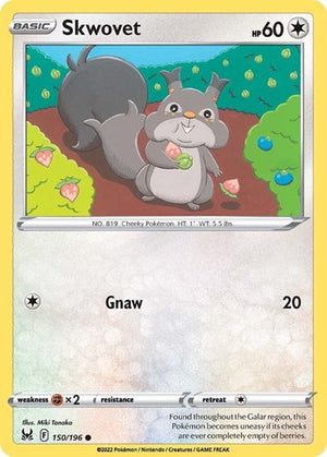 Pokemon TCG - SWSH11: Lost Origin - Skwovet - 150/196 - Reverse Holofoil
