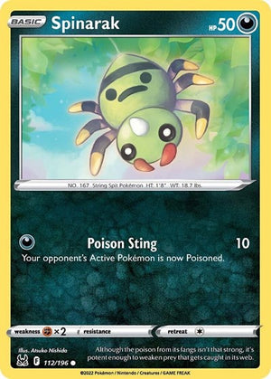 Pokemon TCG - SWSH11: Lost Origin - Spinarak - 112/196 - Reverse Holofoil