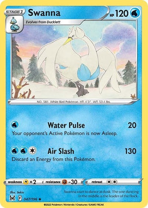 Pokemon TCG - SWSH11: Lost Origin - Swanna - 047/196