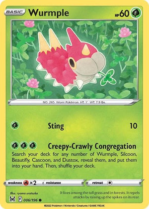 Pokemon TCG - SWSH11: Lost Origin - Wurmple - 006/196 - Reverse Holofoil