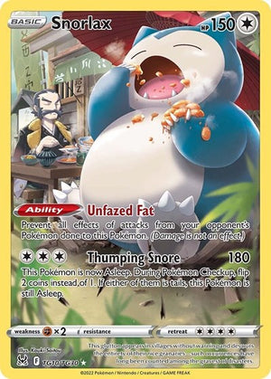 Pokemon TCG - SWSH11: Lost Origin Trainer Gallery - Snorlax - TG10/TG30 - Holofoil